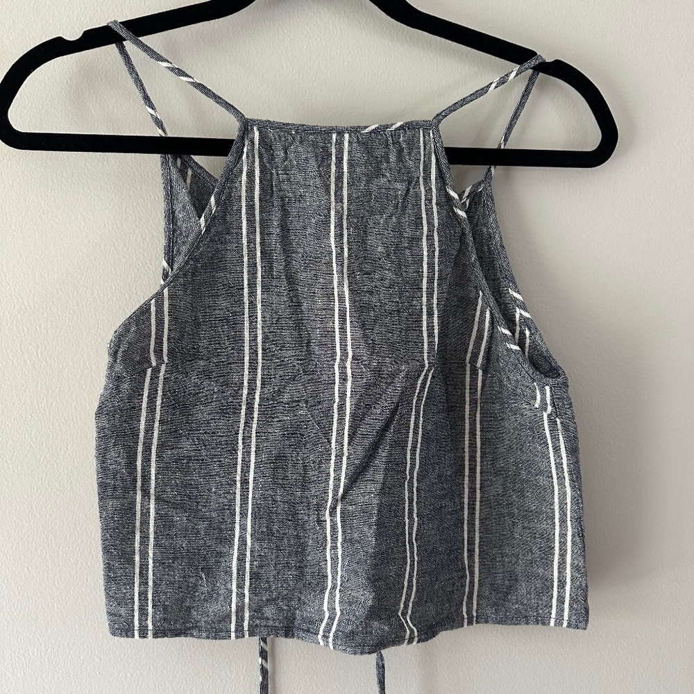 BP (Nordstrom) Blue/White Stripe Tie back Crop Top Size S
